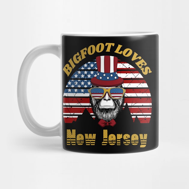 Bigfoot loves America and New Jersey by Scovel Design Shop